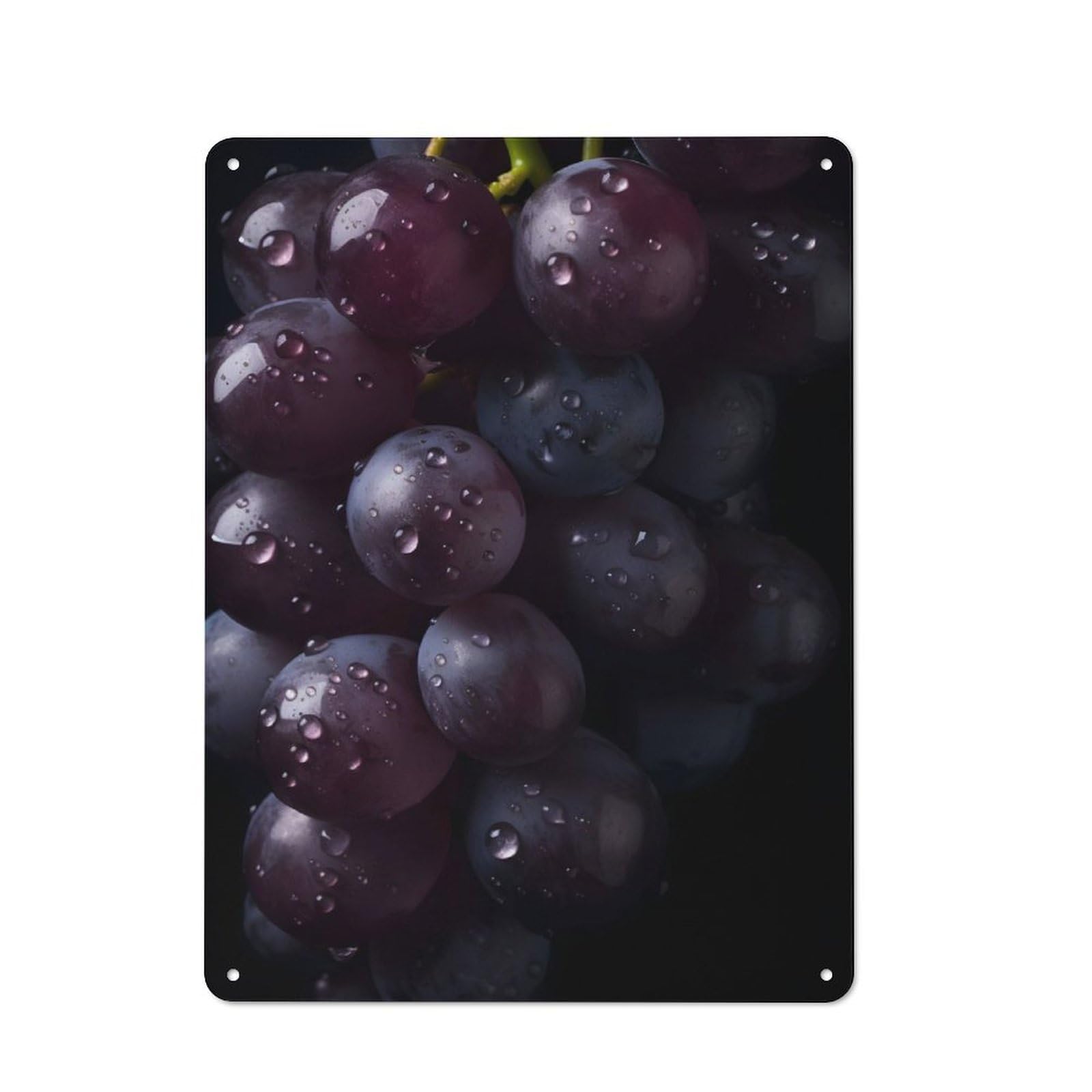Junmoney Grapes For Lounge Or Reading Corner, Rustic Tin Sign 40X30cm, For Home Interiors, Feature Walls And Decorative Displays