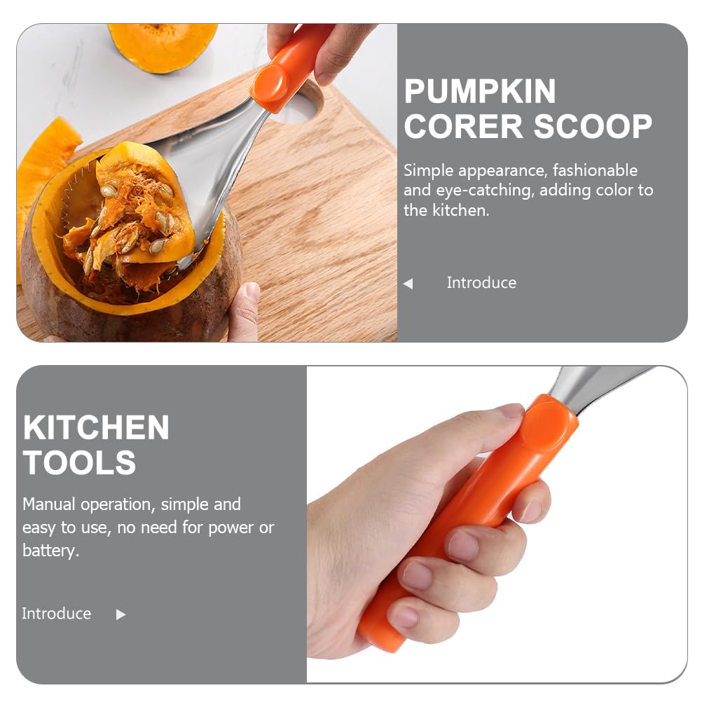 BESTonZON Pumpkin Pulp Remover Corer Scoop Fruit Corer Serrated Edge Fruit Scraper Stainless Steel Veggie Vegetable Corer Fruit Core Extractor Fruit Core Remover Pear Pitter