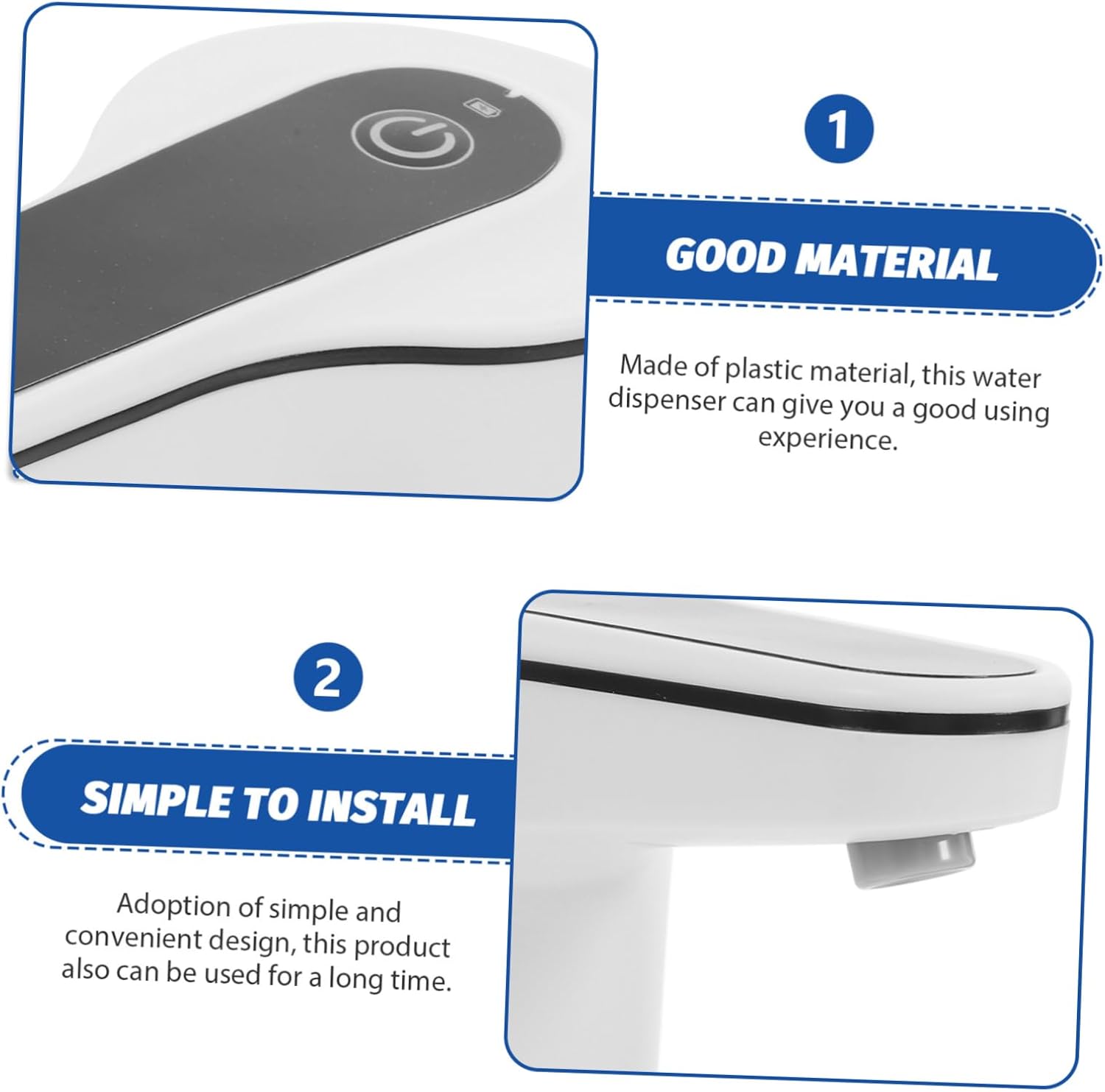 Mipcase 4pcs USB Rechargeable Drinking Water Pump Automatic Bottle Dispenser for Home Office Camping Portable Pump Mute and High Reliability