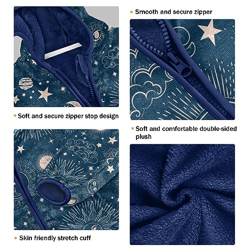 Sun Moon Cosmos Astrology Boys Fleece Hoody Jacket Zip Up Coat Warm Fall Winter Plush Jacket Long Sleeve Outerwear3