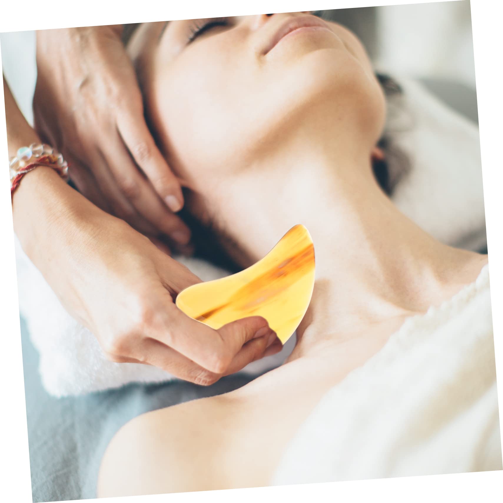 5 Piezas De Herramientas Portátiles De Masaje Facial Gua Sha Con Cuerno Para El Cuidado De La Piel Bordes Suaves Para Principiantes.