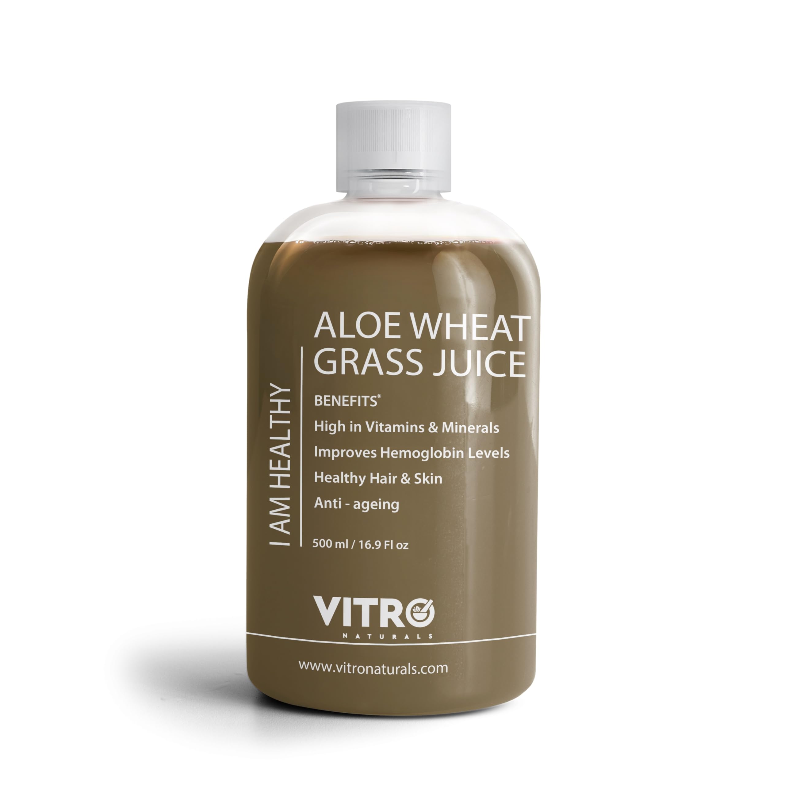 Vitro Aloe Wheatgrass Juice 500 ml | Ayurvedic Detox Drink for Liver Cleanse, Digestion, Blood Purification & Metabolism | 82% Aloe Vera juice & 15% Wheatgrass Juice