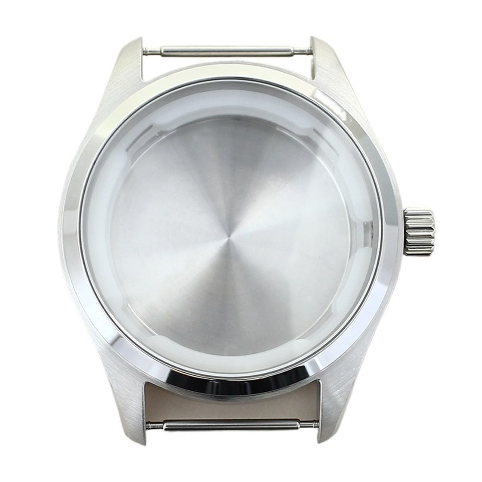 Caja de reloj cepillada 40mm, parte trasera sólida for NH35 NH36 NH38/34, movimiento automático, piezas esfera 33,6-34,3mm, acero 316L, 1 ud