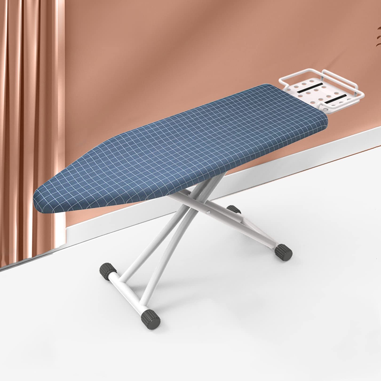 Tabla De Planchar, superficie de planchado extra grande ,Soporte Para Centros De Planchado,6 altura regulable,Patas Extragruesas con Patas Antideslizantes，ideal para espacios reducidos ( Color : E )