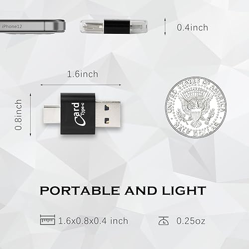 Miniatura 7 de [2 Pack] Micro SD Card Reader for Android Phone,Micro SD Card to USB Adapter, Mini USB C Card Reader for Camera Memory Card Reader, Wansurs Card