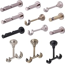MDEKOR Deckenträger 2-läufig Edelstahloptik Deckenhalter mit Metallmontageplatte für Gardinenstange 19 mm Abstand kürzbar