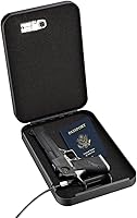 Vista 2 de Caja fuerte para pistolas, portátil, para viajar y llevar en el auto, color negro