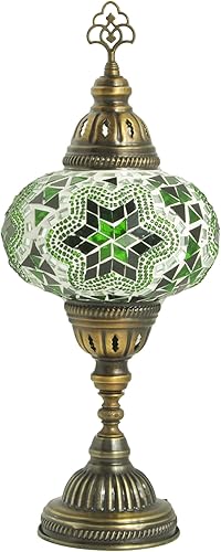 Miniatura 2 de Mosland Home Turkish Lamp Mosaic Table Lamps  Turkish Moroccan Lamp with Bronze Base  Handmade Tiffany Night Lamp  Mosaic Glass Bedside Night Lamp