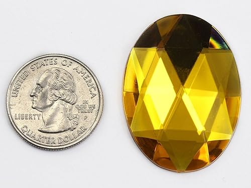 Miniatura 3 de Diamantes de imitación acrílicos ovalados con parte trasera plana grande de 1.575 x 1.181 in, gemas de plástico, joyas de plástico, gemas para