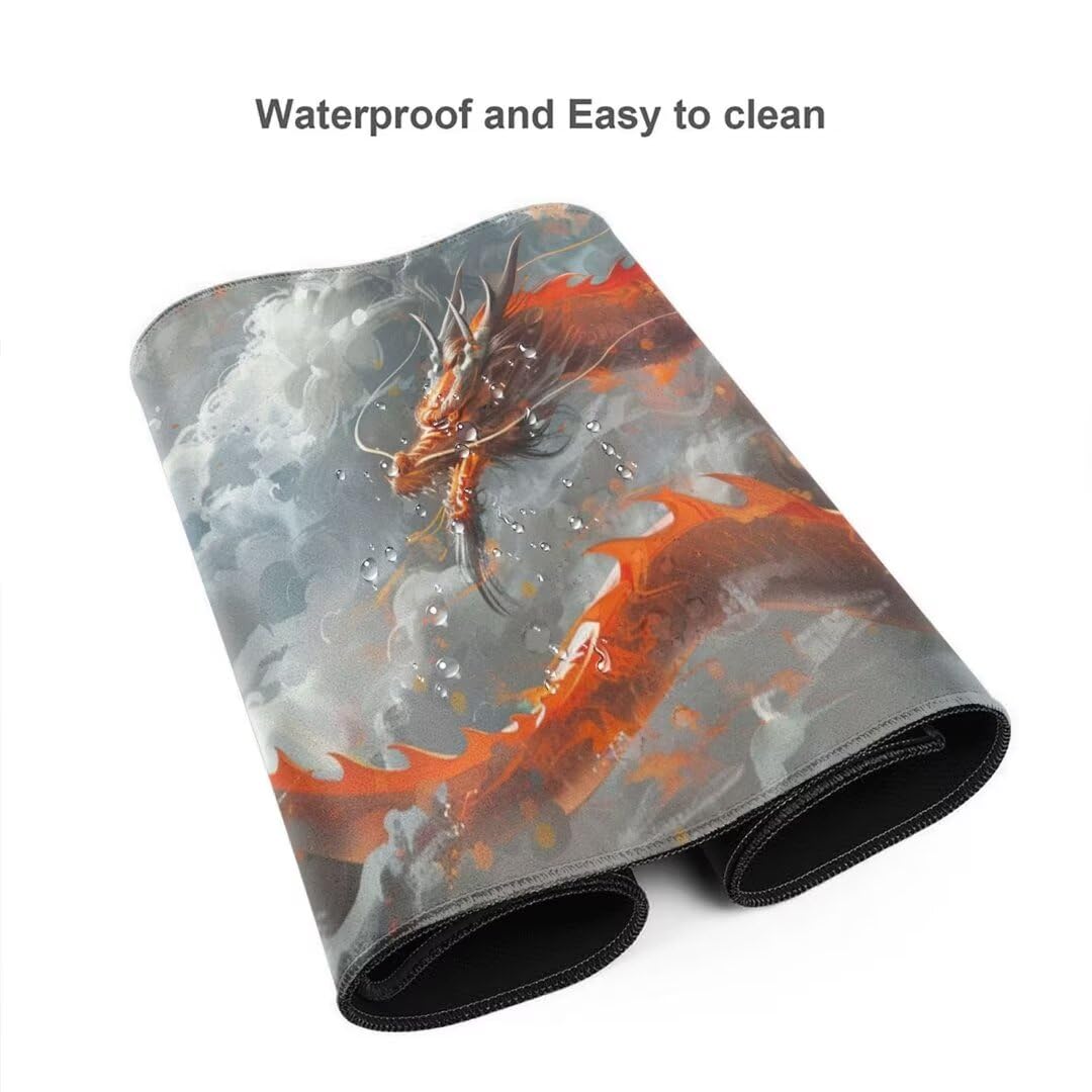 Amazon.co.jp: マウスパッド 大型 70 x 40 cm マウスパッド 赤 中国龍