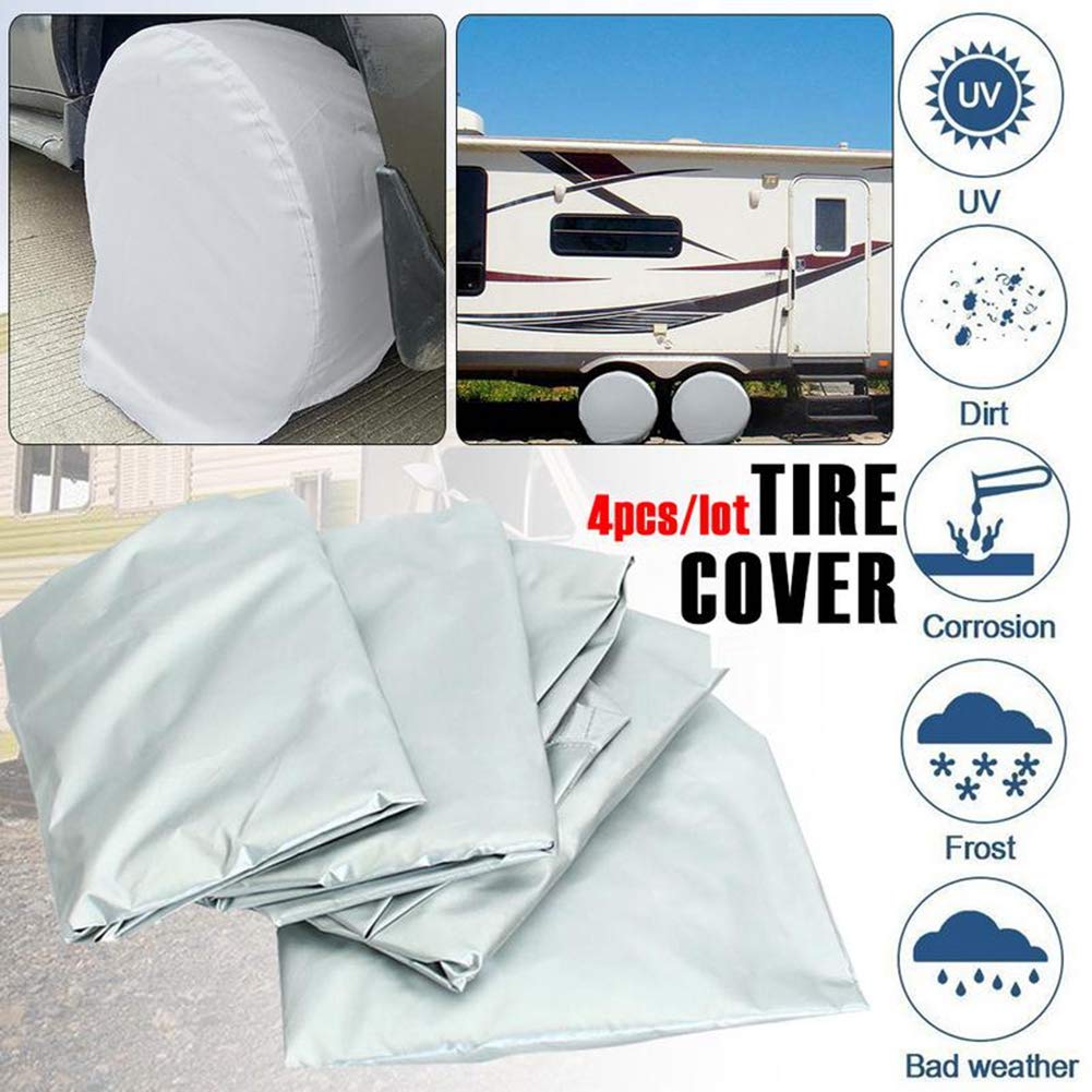 MAFNIO Lot De 4 Housses De Pneu Durables – Protection De Roue De Pneu Durables Protection Roue Robuste Pour Camping Car Jeep Suv Remorque Voyage Convient Aux Pneus Diam Tre 66 72 Cm Tan Kaki