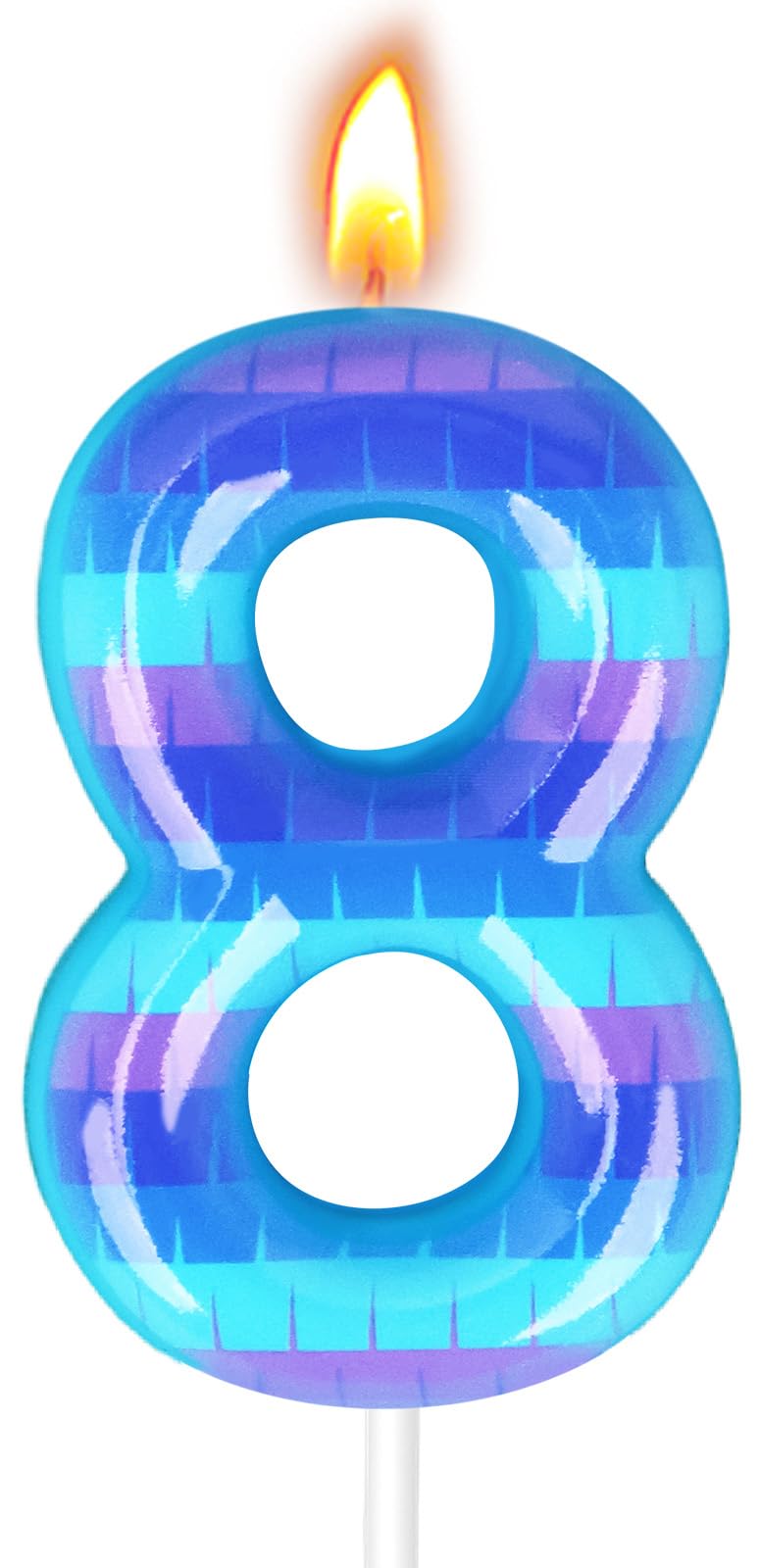 Video Game Birthday Candles, Number Candles for Birthday Party Cake Decoration Supplies (Number 8)