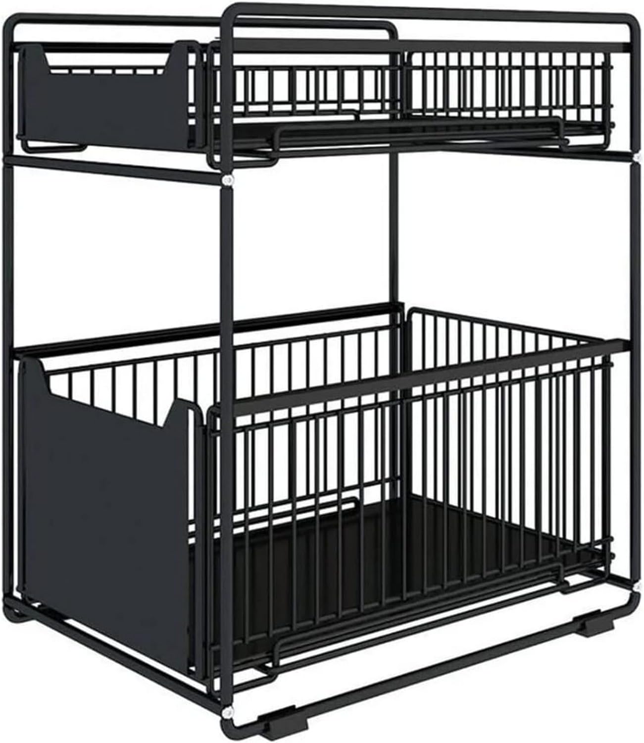 Półka pod zlewem kuchennym Organizator pod zlewem Regał do przechowywania 2 poziomy Przesuwana szafka Kosz Blat Wysuwana szuflada Szafka kuchenna Organizator do zlewu kuchennego