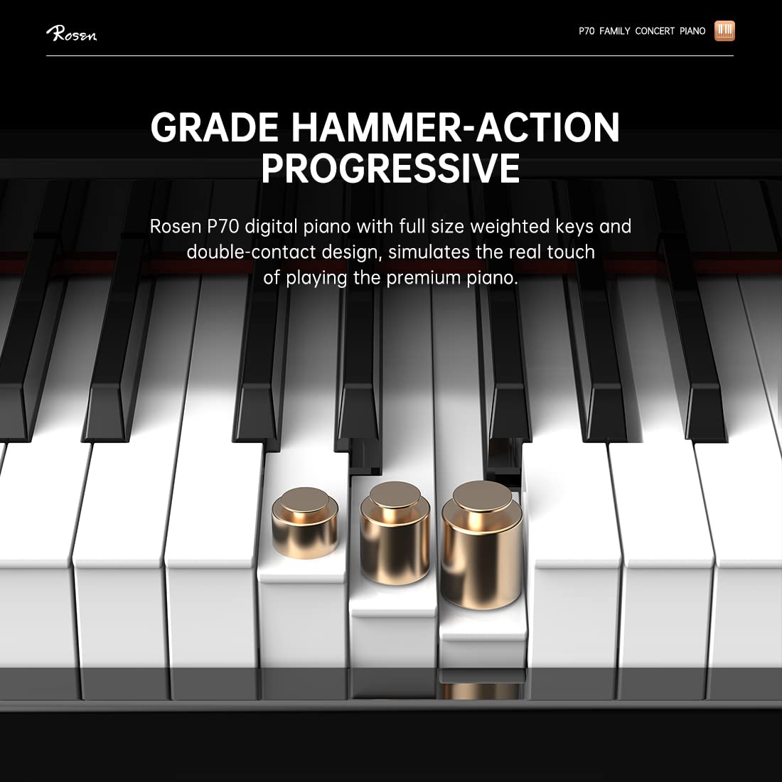 ぴあのん Amazon.com: Rosen P70 Digital Piano 88 Key Home Piano Full Size