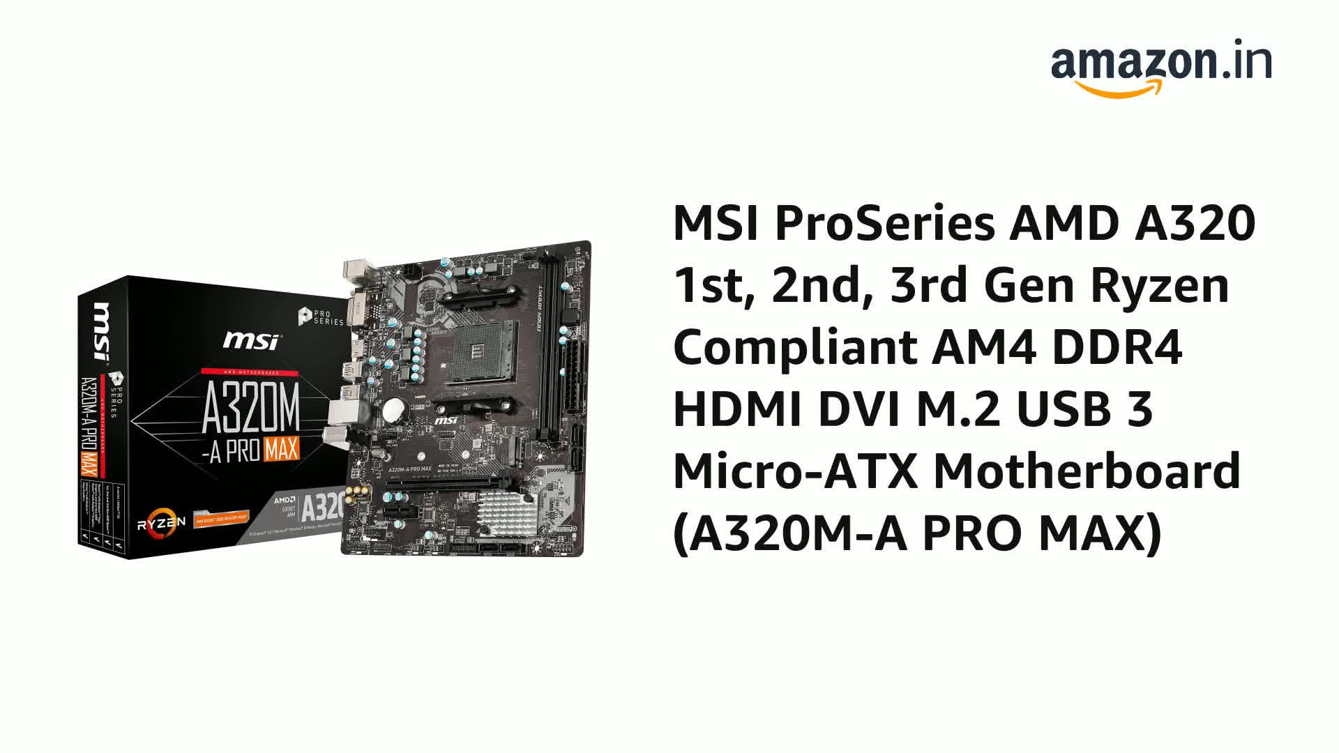 Lga 1700 Motherboard MSI ProSeries AMD A320 1st, 2nd, 3rd Gen