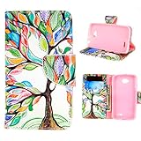 Wallet Flip Case with Stand For LG Optimus L70 , [Tree and Leaf] Design Wallet PU Leather Magnetic Closure Card Holder Cover Skin Protective Case for LG Optimus L70 / D325