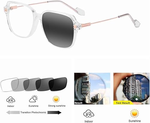 Miniatura 8 de TR - Cristal de lectura fotocrómico de transición ajustable UV400 + 0.25 1.75+6.00 para mujer