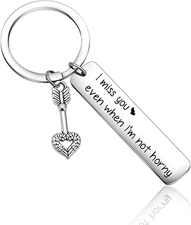 Hubby Keychain Wifey Jewelry Boyfriend Gift Girlfriend Gift Husband Valentines Gift Valentines Day Gifts for Him Wife Gifts Anniversary keychain BFF Gifts Christmas jewelry (Miss You Keyring)