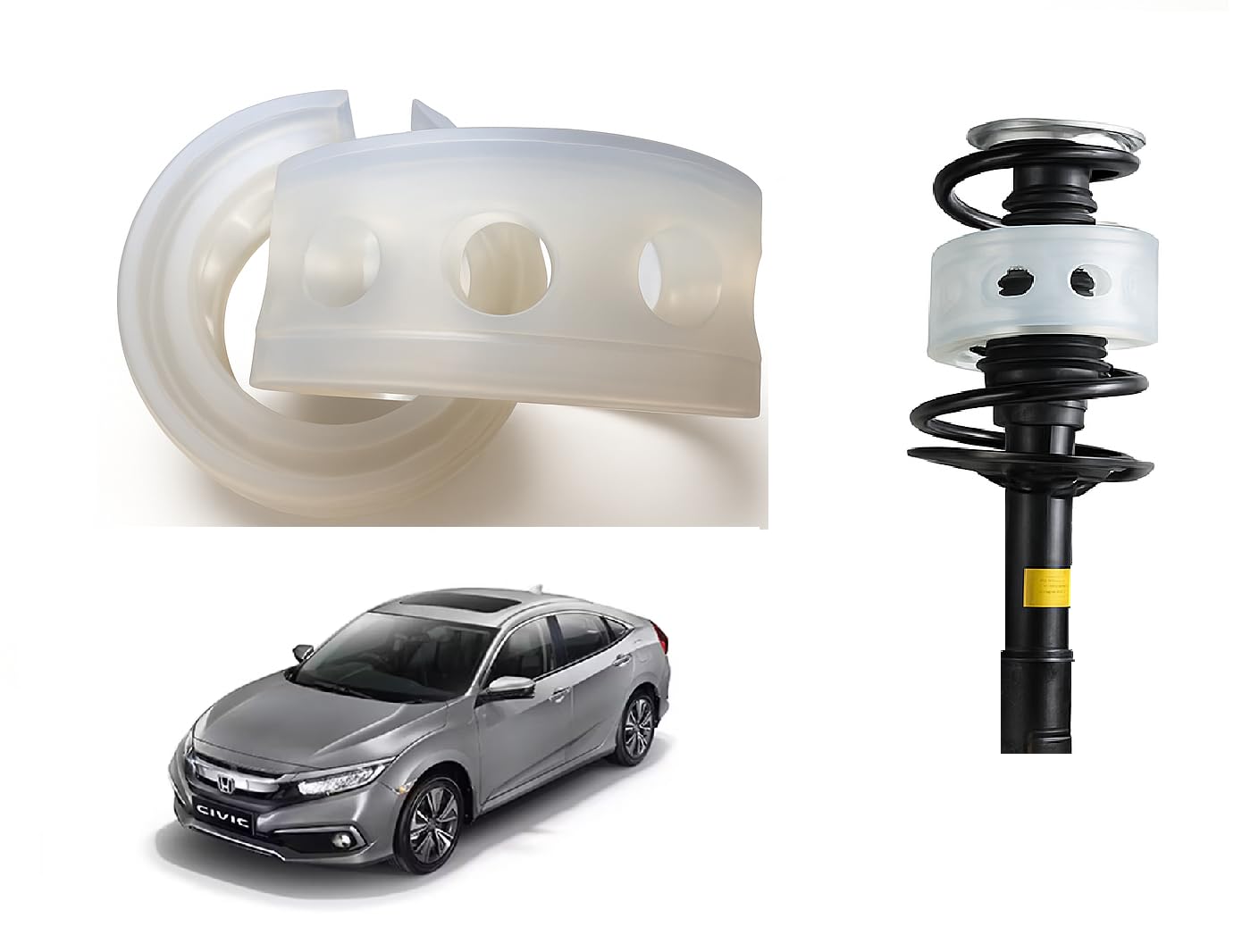 Autoclean Front Car Coil Spring Buffer Kit For Increasing Car Height, Car Cushioner, Shock Absorber And Stabilizer Suspension Accessories For Civic - Size B-image-37