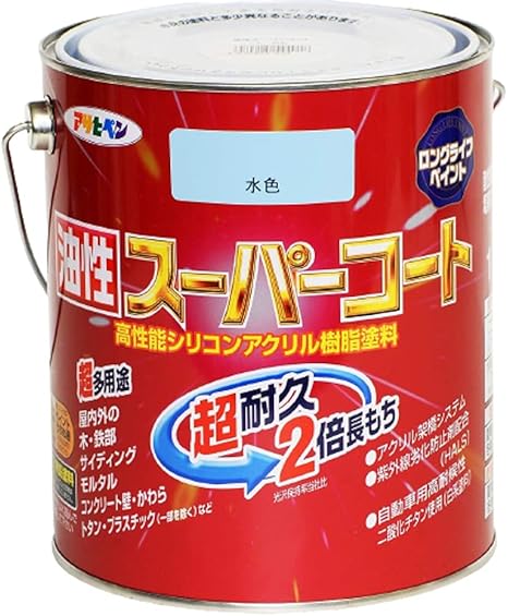 Amazon アサヒペン 油性スーパーコート 1 6l 水色 塗料缶 ペンキ Amazon アサヒペン 油性スーパーコート 1 6l 水色 塗料缶 ペンキ