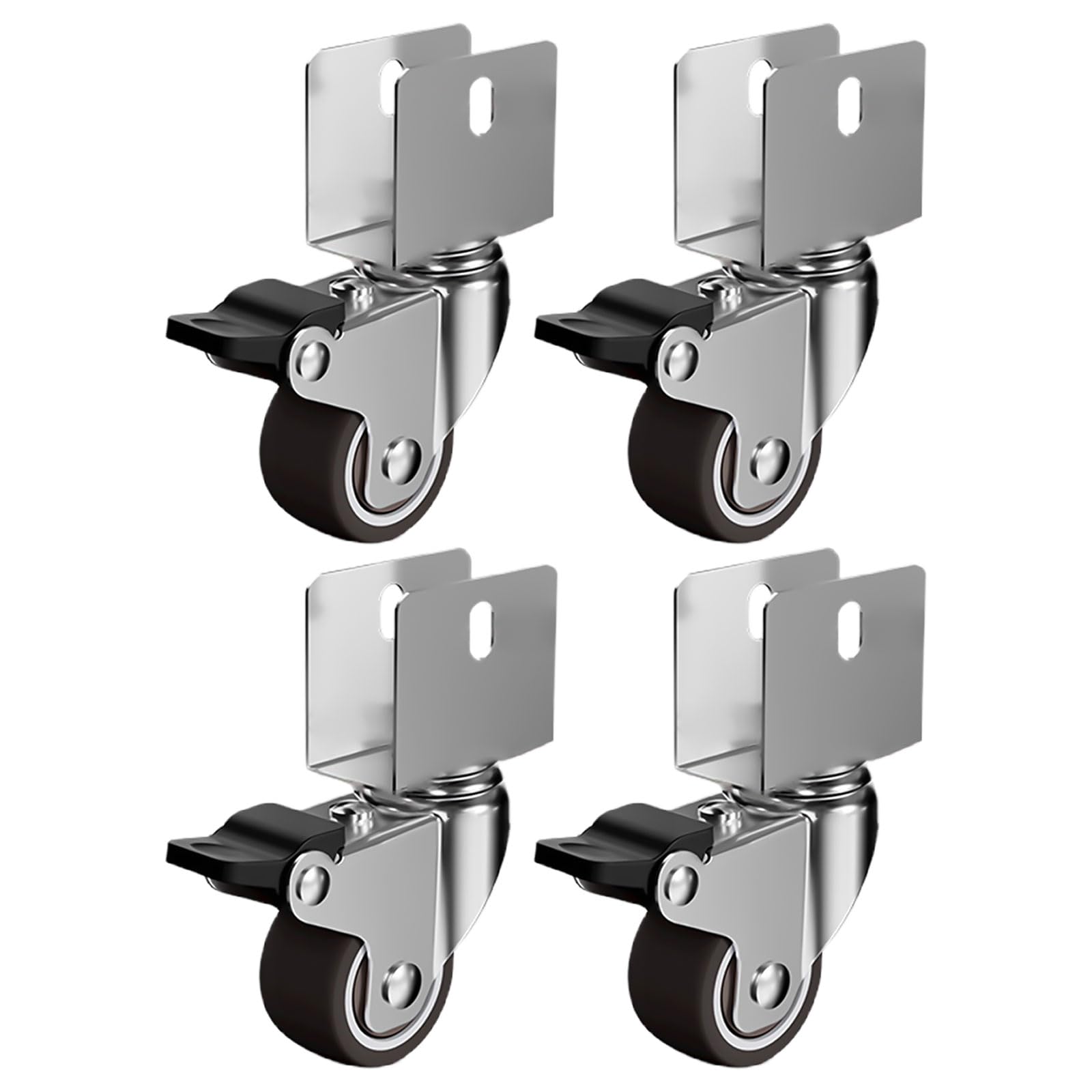 4Pcs Heavy Duty Furniture Wheel Castor 1.5inch Quiet Trolley Wheel 360 Swivels Casters for Trolley Desk Chair Quiet