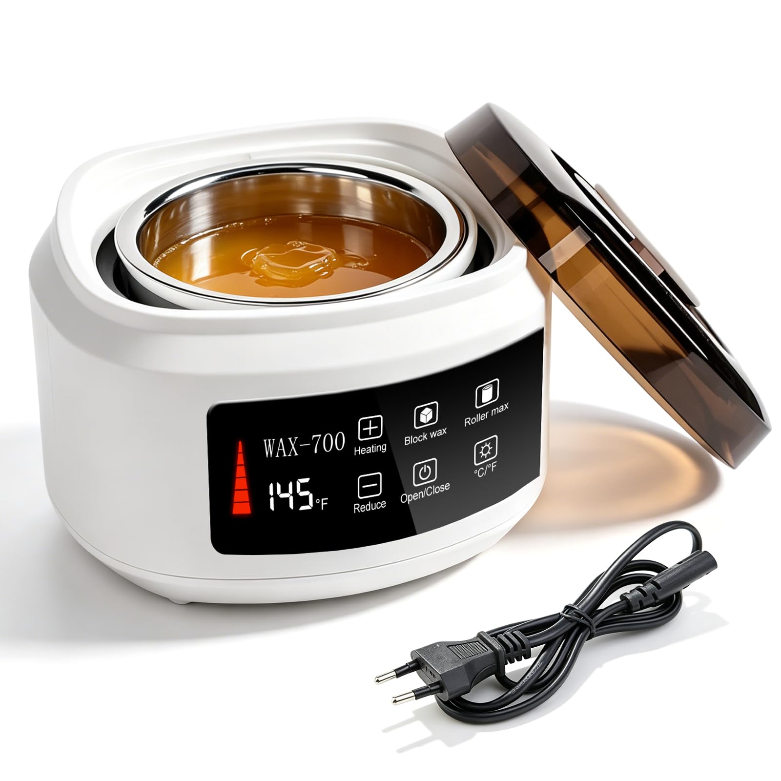 500 ML Wachswärmer, Waxing Set, Warmwachs Haarentfernung, Wax Maschine Wachswärme, Automatische Temperaturregelung, Haarentfernungs-Wachserhitzer, Wachsschmelzmaschine für Frauen Männer