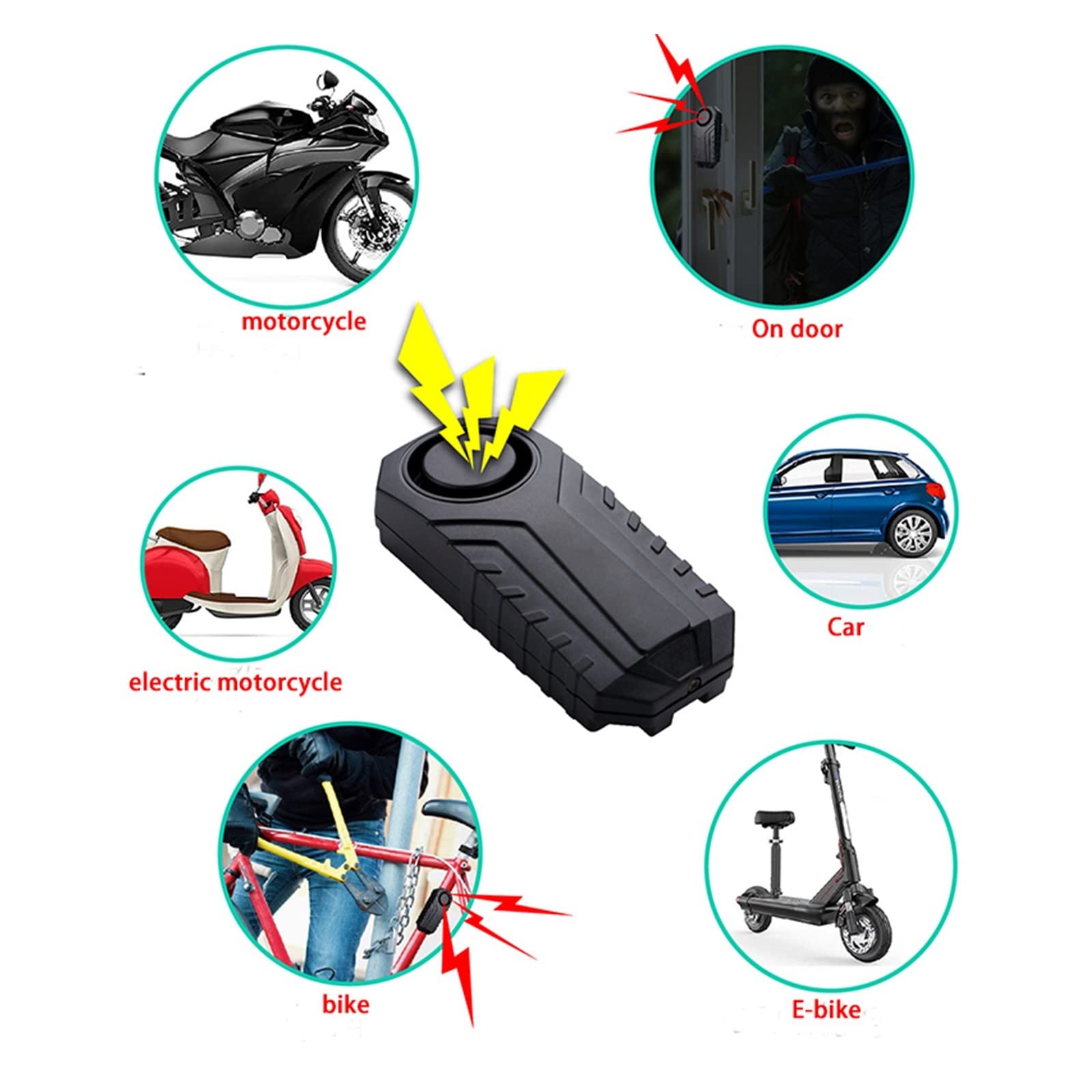 Sistema di Allarme, Impermeabile Wireless Bike Allarme Moto Auto Elettrica Veicolo Scooter Barca Sicurezza Sensore Di Vibrazione Antifurto(G)