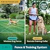 Wireless Dog Fence & Training Collar 2-in-1 | 500 ft Adjustable Boundary | Beep/Vibrate/Static 19 Levels | IPX7 Waterproof Receiver | Rechargeable | 10 Flags for Medium & Large Dogs | 1577 lb