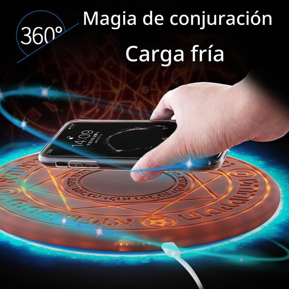 Gran Cargador Inalámbrico Magic Array, para Teléfonos Móviles Celulares De con Certificación Qi, Energía Móvil con Efecto Mágico, 10w,Gold