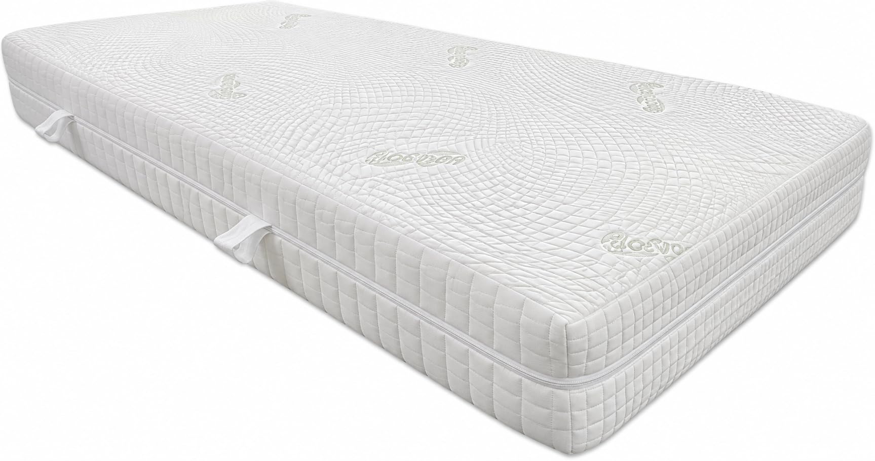 Dibapur Q XXL - 9 Zonen Orthopädische Kaltschaummatratze 140x200 x ca. 23,5 cm Kern mit Gesteppten Doppeltuchbezug ca. 24,5/25 cm Härtegrad H2,5 Polyester