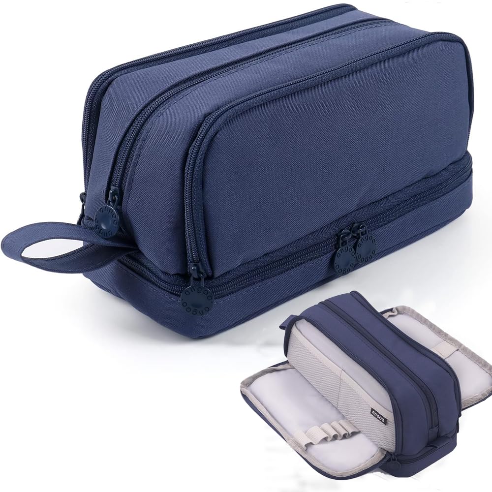 Big Capacity Pencil Case | Canvas Large Storage Pouch for Pens, Markers, Stationery | School, Office, and College Organizer for Teens, Girls, Adults, and Students