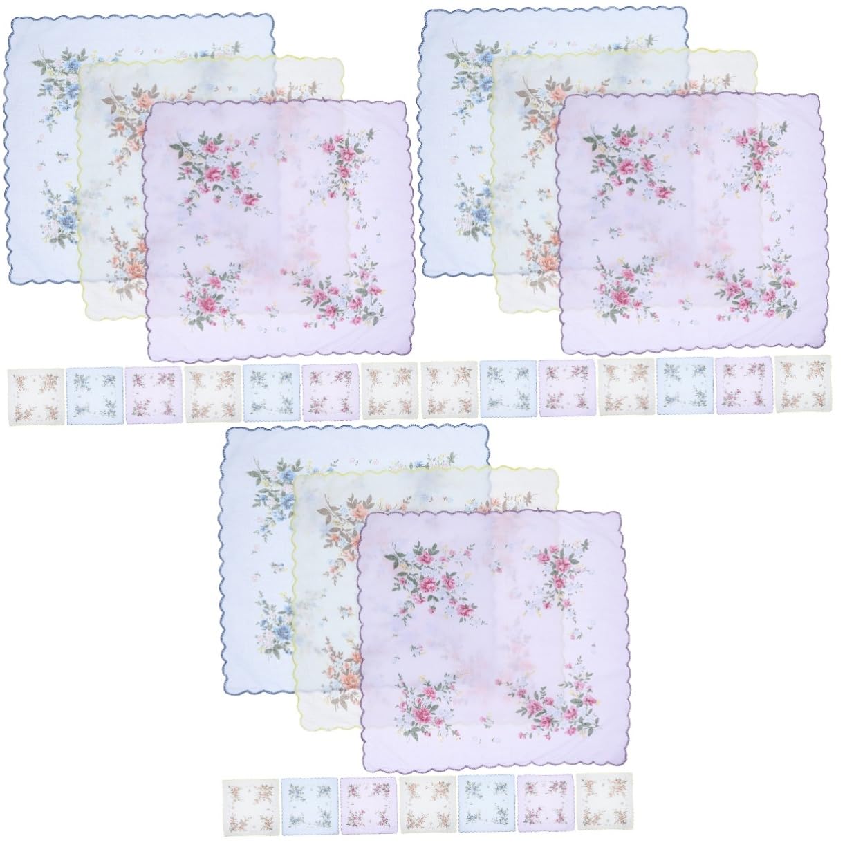 FRCOLOR Gedrucktes Taschentuch Feminin Für Damen Serviette Frauentaschentuch Kleines Taschentuch Geblümte Taschentücher Taschentuchtasche Baumwolle