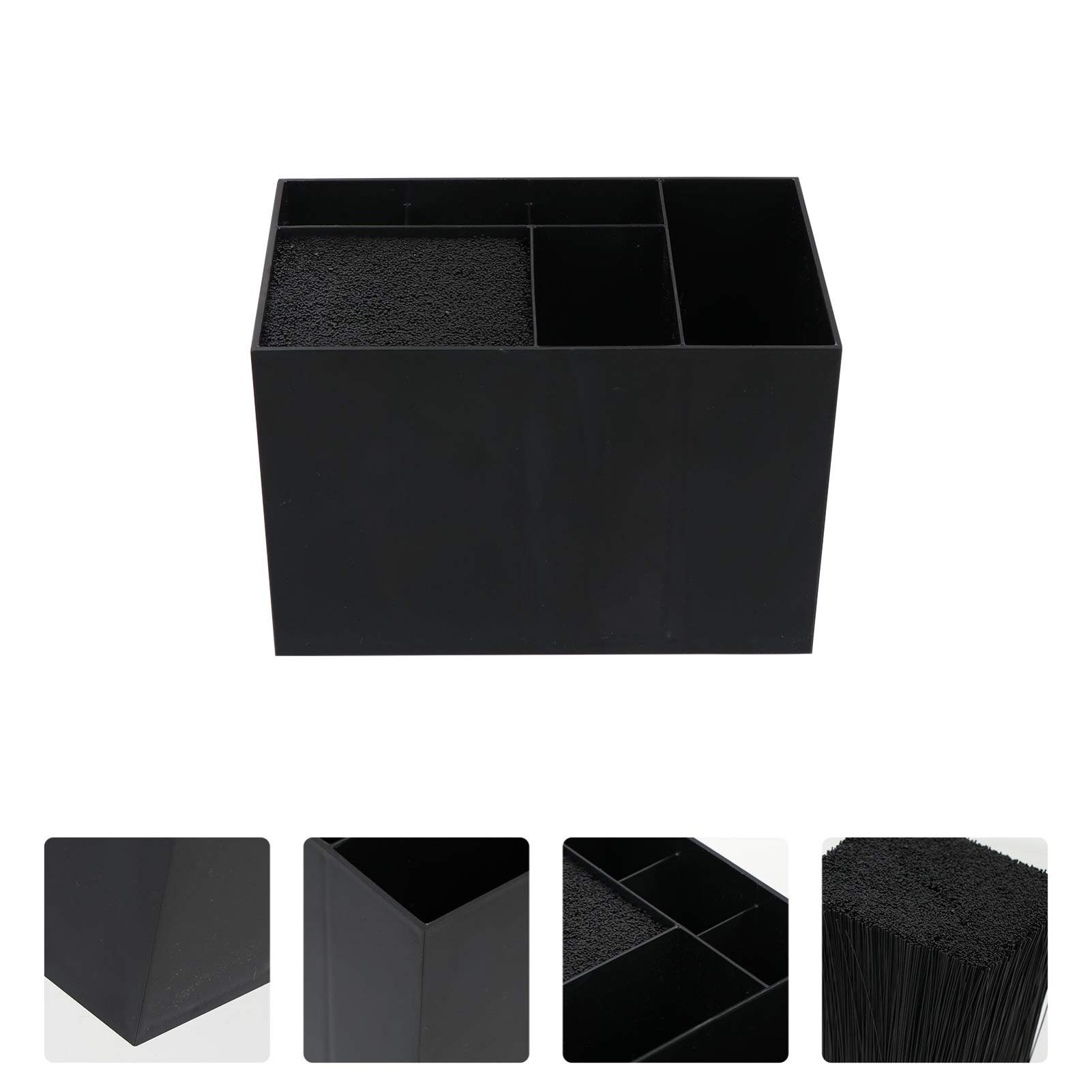 minkissy Organizer con 6 Scomparti in Plastica Nero di Diverse Dimensioni Capacità e Divisori Multipli per Chioma per Saloni di Parrucchieri e Hotel