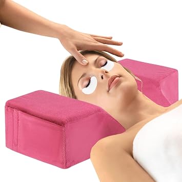 LAFANDE Lash Pillow for Eyelash Extensions, Curved Foam Lash Bed Pillow with Neck and Back Support, Ergonomic Neck Pillow, Beauty Salon Lash Pillow for Lash Extension Grafting Make Up