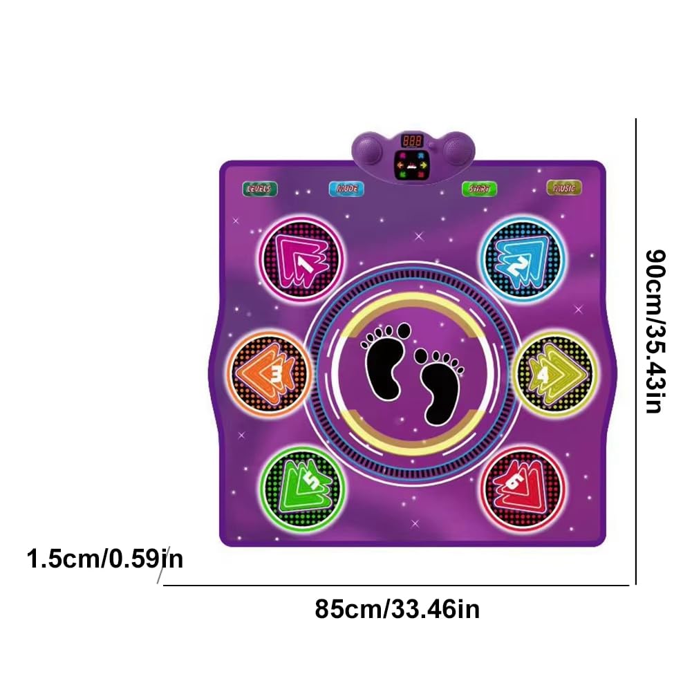 Alfombra de Baile Electrónica Inalámbrica Bluetooth, Tapete de Baile Familiar, Tapete de Juego Musical para Niños y Adultos, para Ejercicio y Juegos