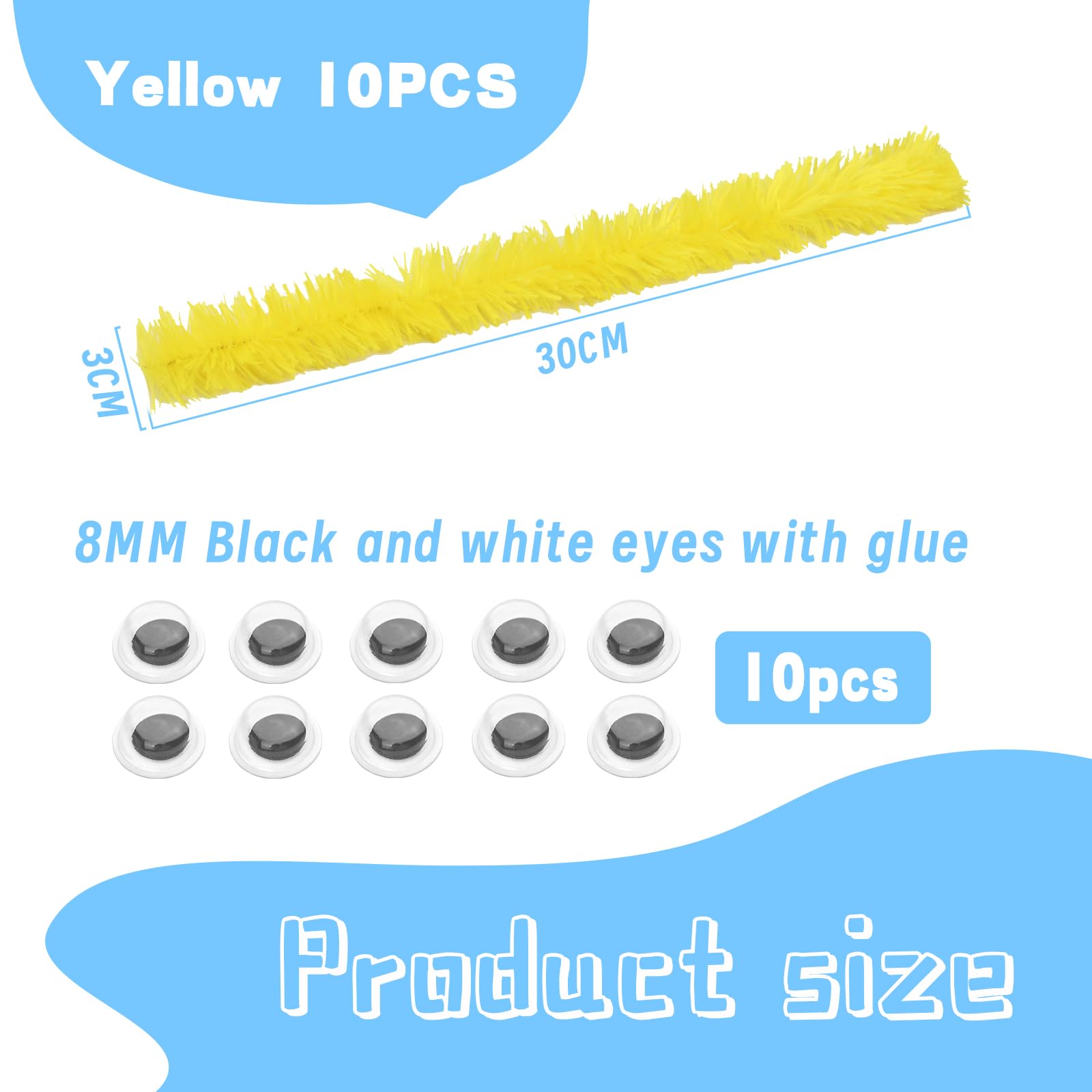 Snapklik.com : Yellow Pipe Cleaner, Pipe Cleaners Craft, 30mm Super ...