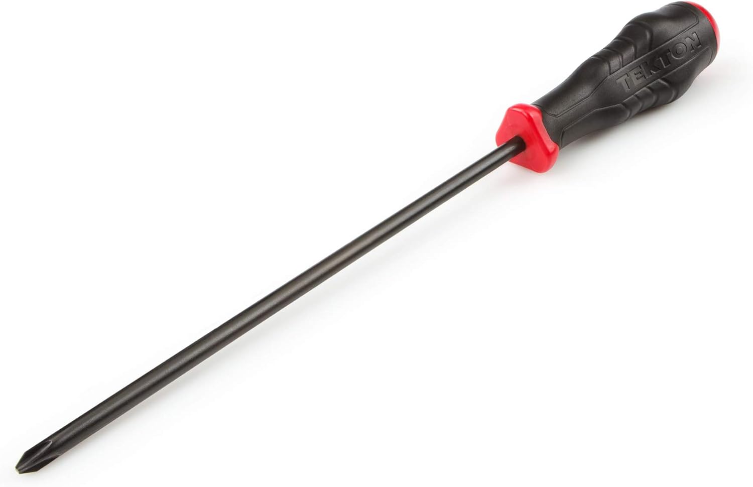 TEKTON Long #2 Phillips High-Torque Screwdriver (Black Oxide Blade), Black,clear, #2 by 8-Inch