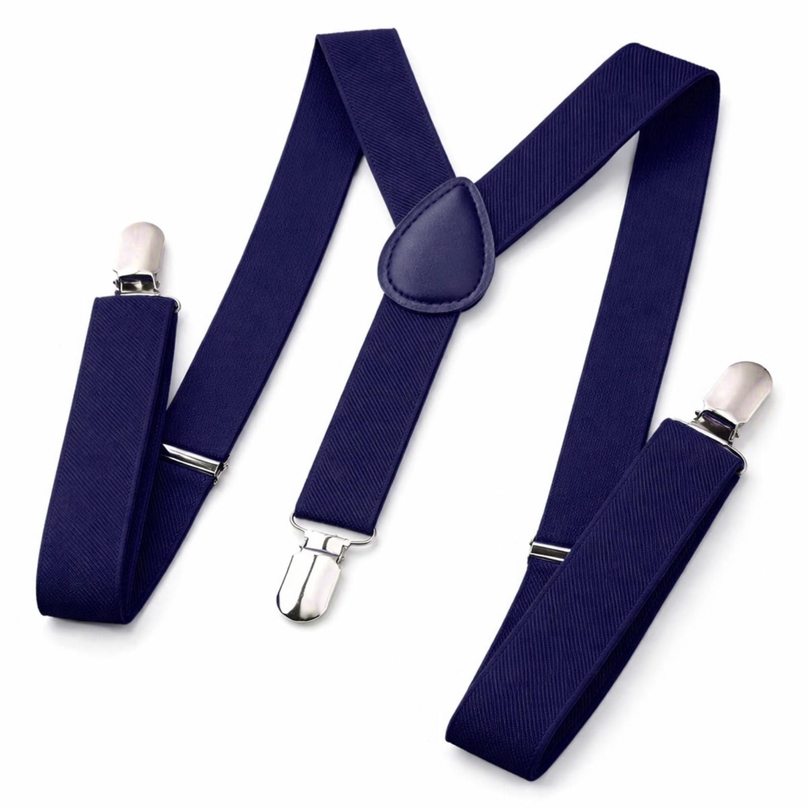 Gizelle Unisex Blue Adjustable Braces Mens Womens Trouser Elastic Y-Back Suspenders Clipon (Blue)