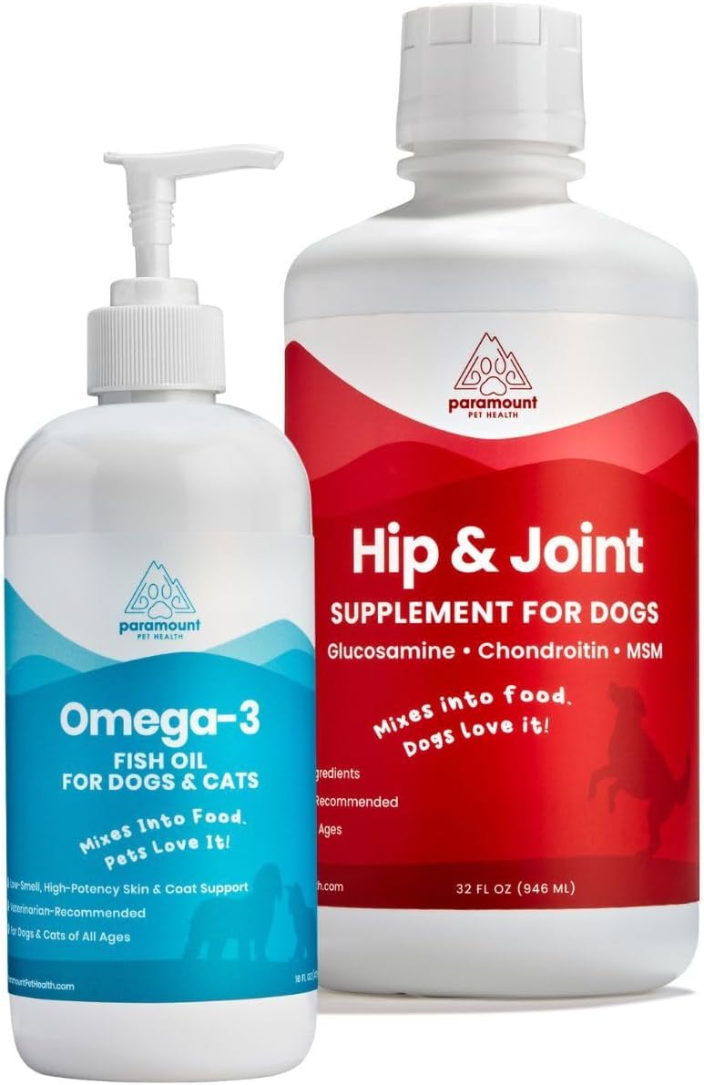 Paramount Pet Health Premium Joint & Omega Bundle for Dogs: Glucosamine + Natural Omega-3