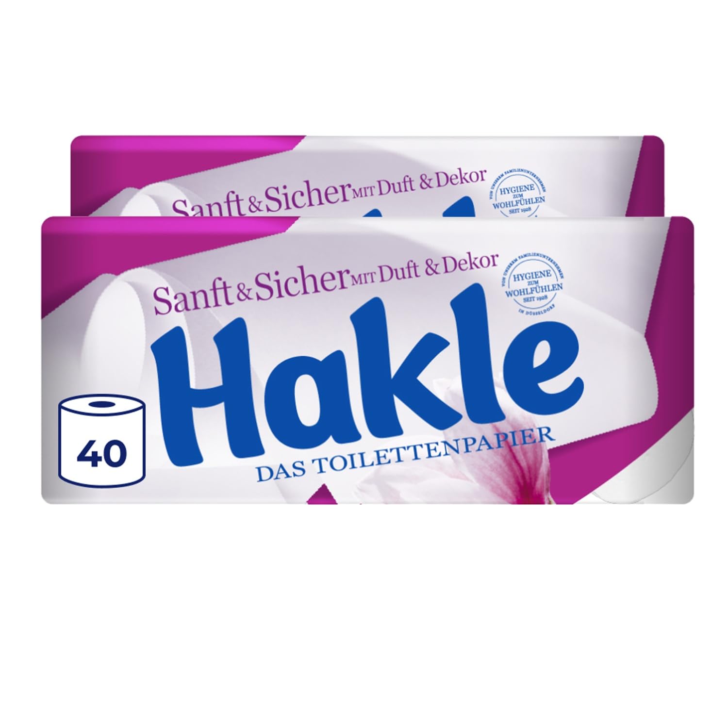 Hakle Sanft & Sicher, 40 Rollen Toilettenpapier, 4-lagig
