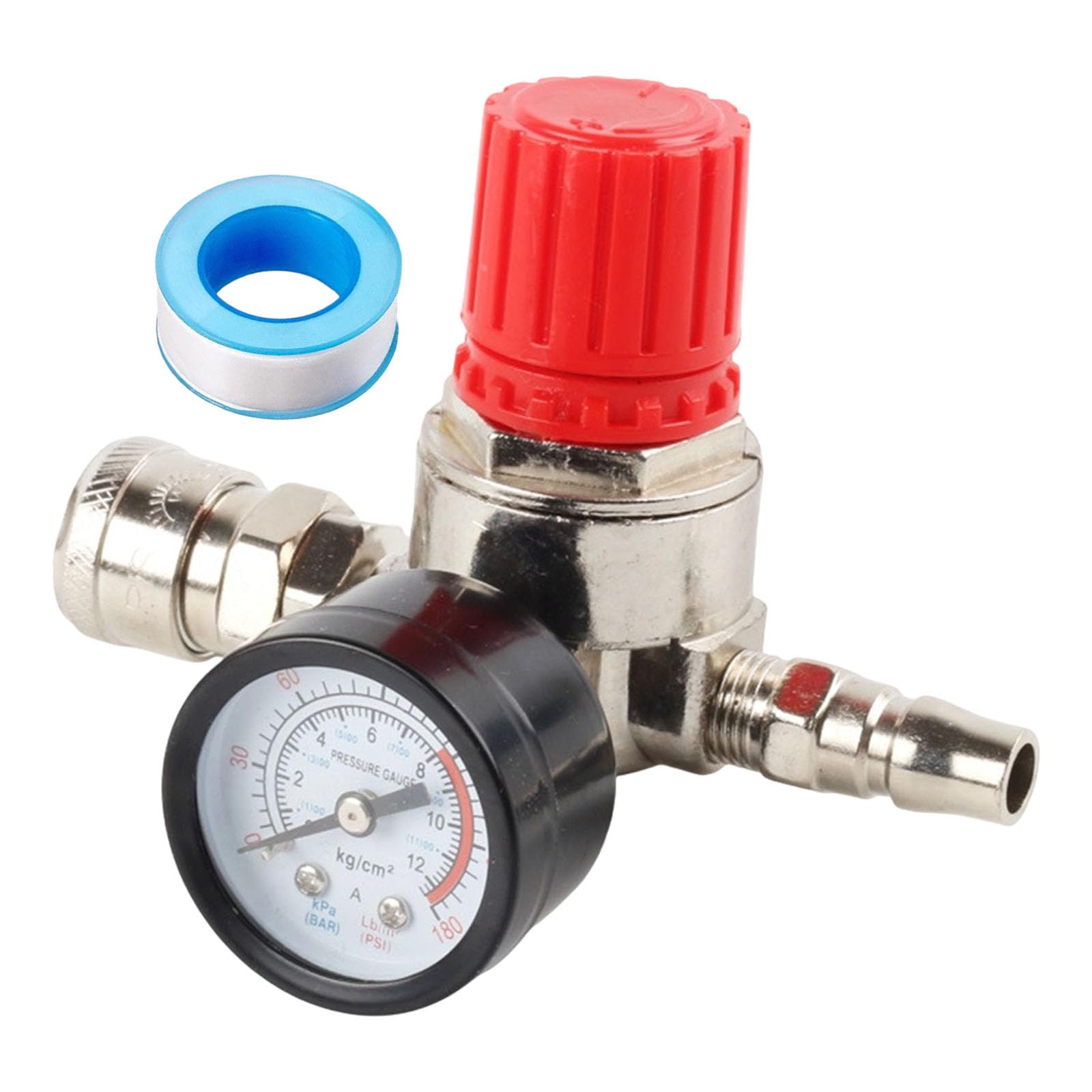 3 Port Air Compressor Pressure Switches with Fitting and 140PSI Gauge for Tools Adjustable Pressure Regulator