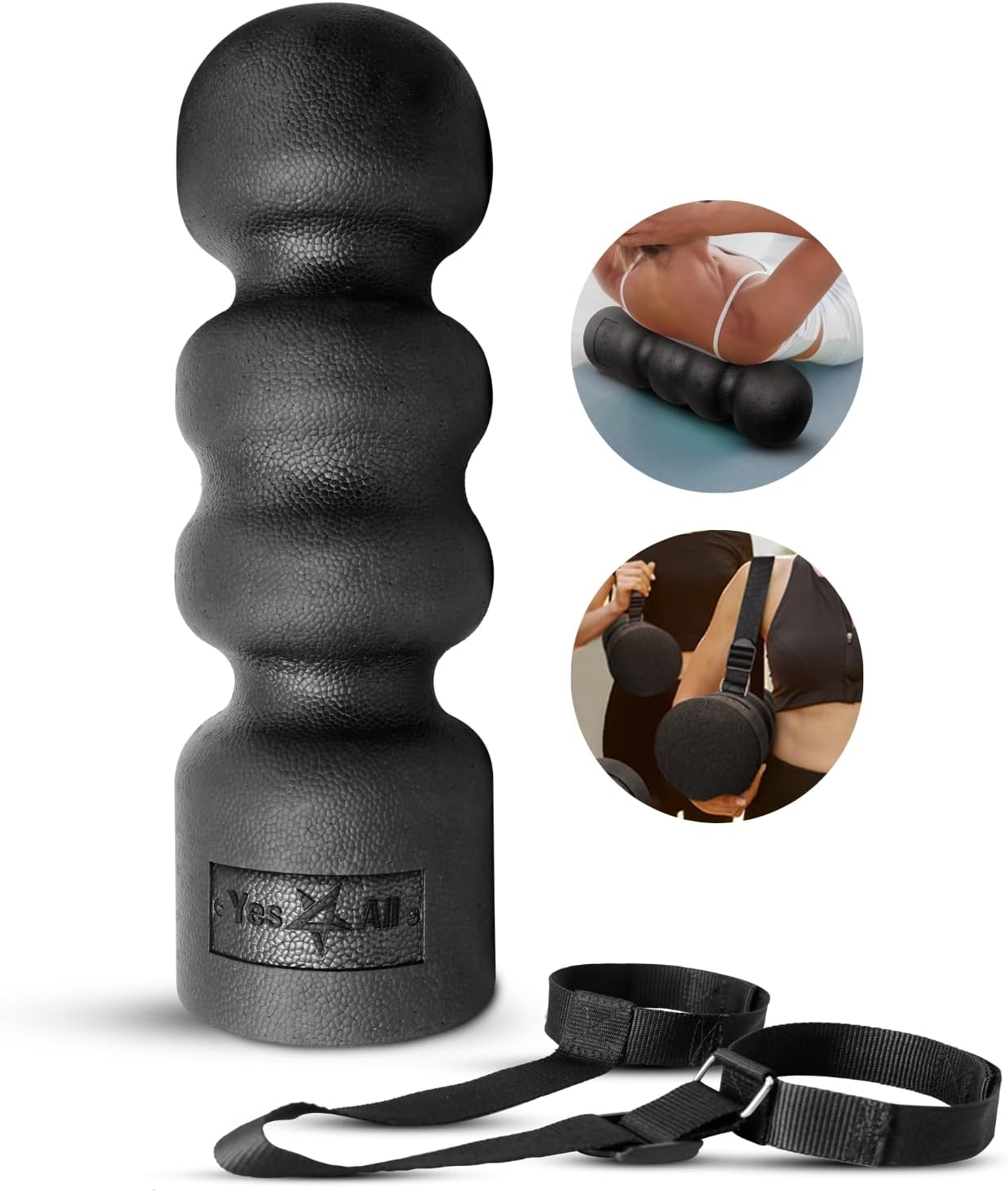 Yes4All Medium-Density Half/Spherical EVA Foam Curler 12/18/ 24/36 inch for Bodily Actions & Muscle Therapeutic massage