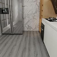 Vista 4 de Azulejos autoadhesivos, diseño de veta de madera, 11.8 pulgadas de ancho, rollo de 118 pulgadas, versátil, para cualquier espacio, de vinilo