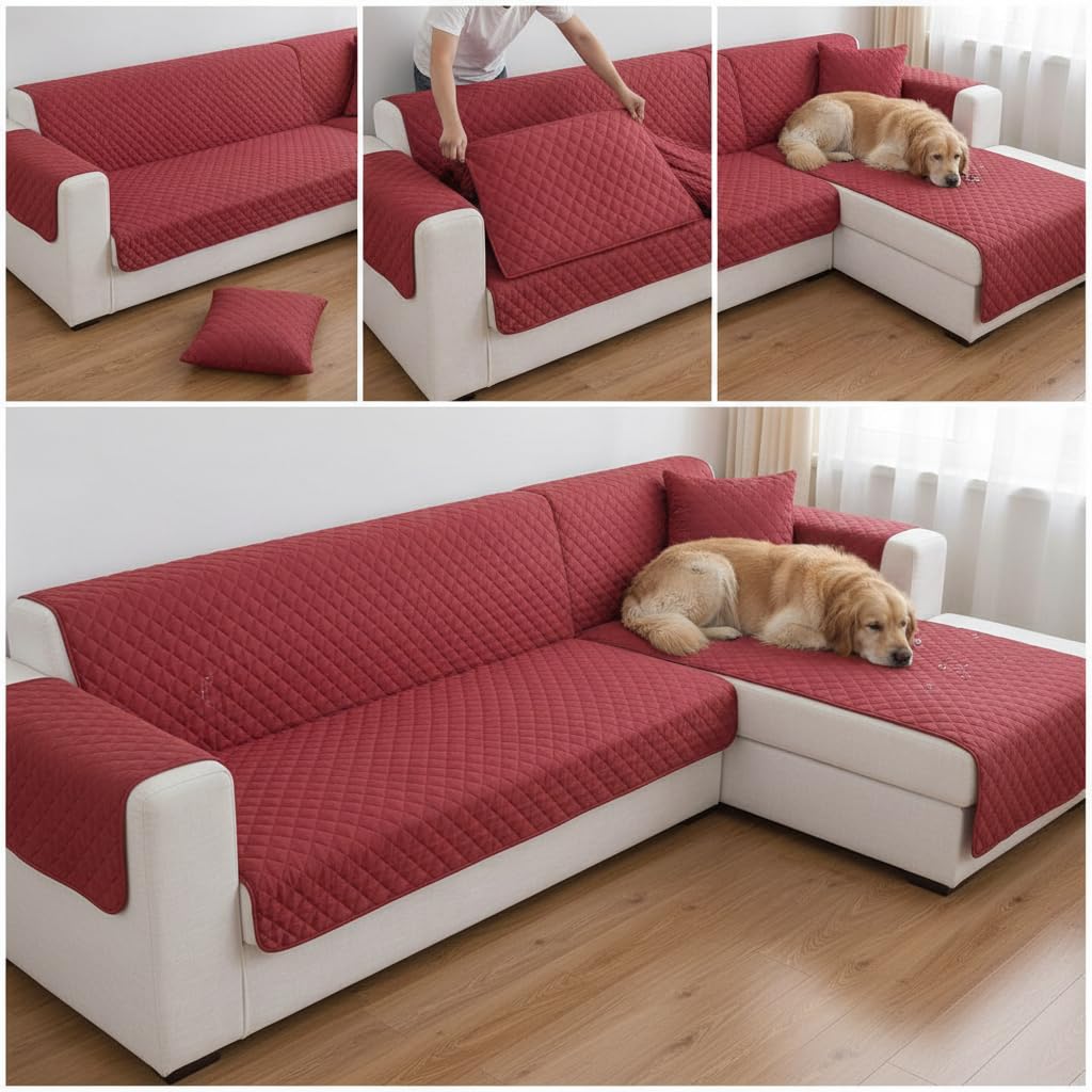 Sofa für Sofas, wassdicht, Weinrot, 116×190cm