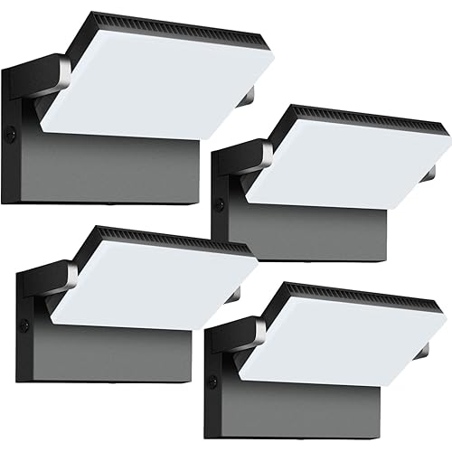 120W LED Wall Pack Light, Waterproof Adjustble Black Commercial Flood Lights, 14200LM 5000K Outdoor Security Areas Lighting 110~277V for Warehouse,Yard,Building,Parking Lot (4Pack)