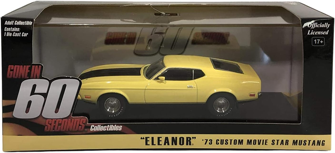 1973 Ford Mustang Mach 1 Yellow Eleanor Gone in Sixty Seconds Movie (1974) 1/43 by Greenlight 86412