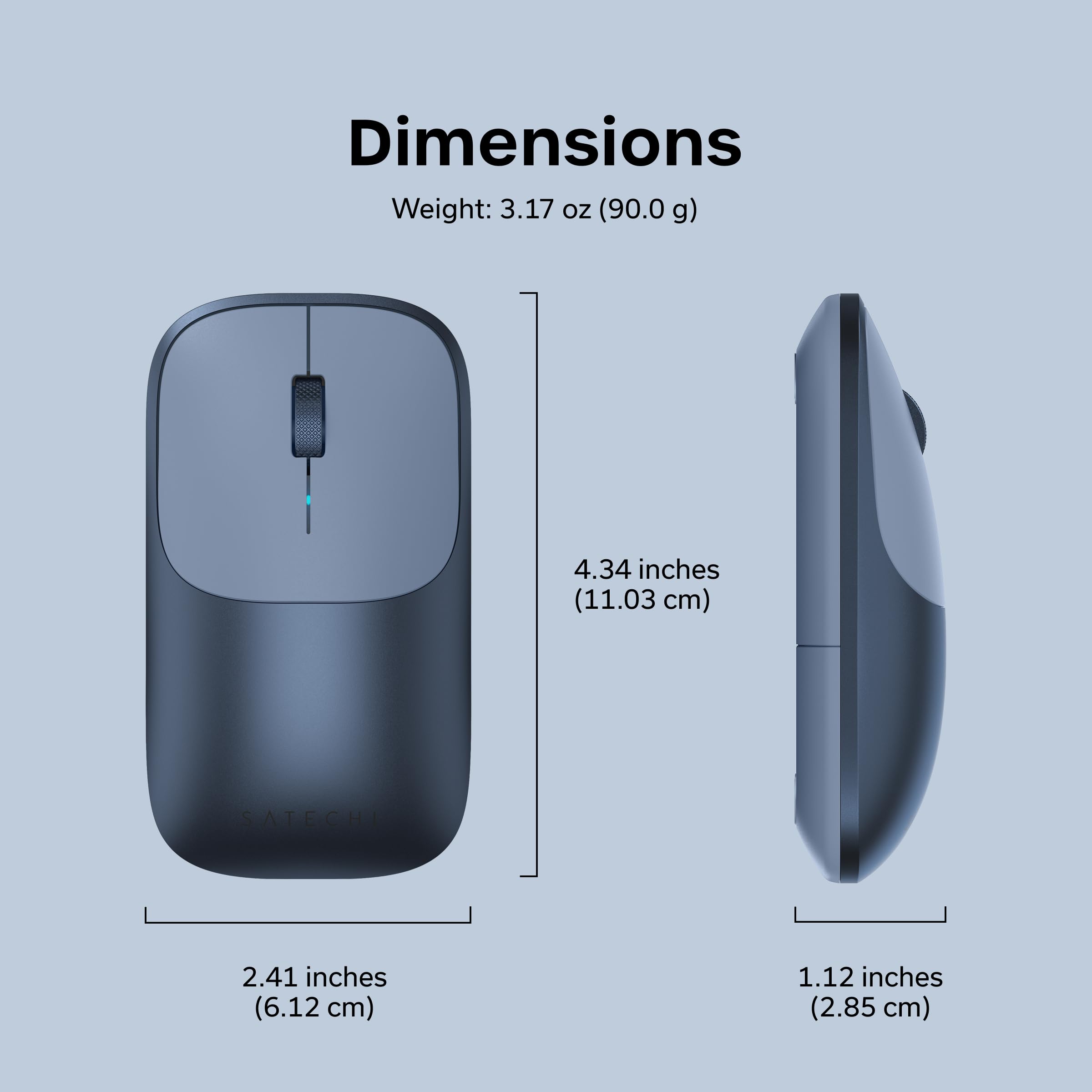 Satechi Bundle Mouse Wireless Slim EX e Hub USB-C OntheGo 5 in 1 (Indaco) Bundle
