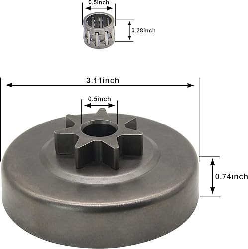 Miniatura 2 de Kit de rodamientos de piñón de tambor de embrague de paso de 3/8 "de 7 dientes para motosierra Stihl 029 MS290 MS310 039 MS390