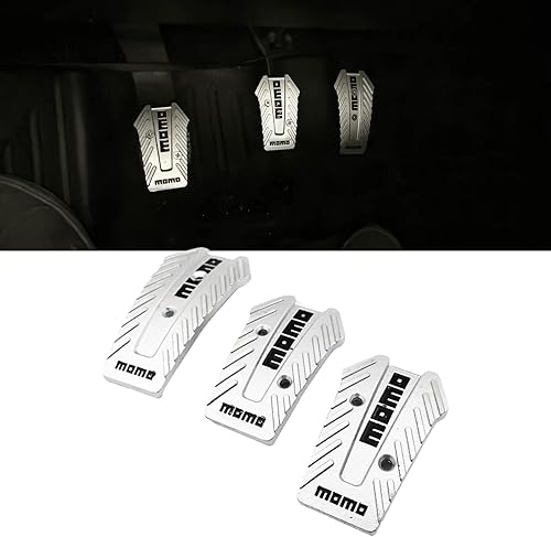 3 fundas de aluminio para pedal de automóvil, antideslizantes, para pastillas de freno de transmisión manual automática, pedales de embrague para