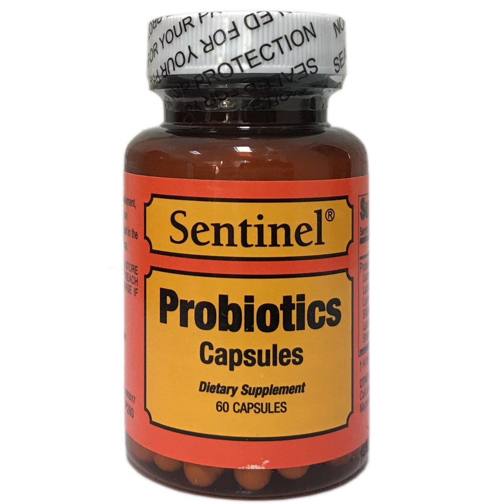 Sentinel Probiotics Blend 5 Billion CFU, Including L. Acidophilus, L. Plantarum, L. Lactis, B. Bifidum, L. Rhamnosus, S. Thermophilus. Supports Digestive Health and Bloating, Made in USA. 60 Capsules